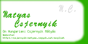 matyas csjernyik business card
