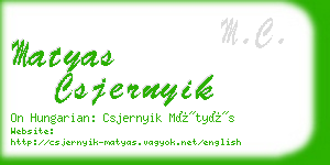 matyas csjernyik business card